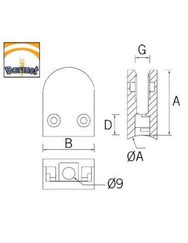 Pinza vidrio CC-701 de acero inoxidable para poste redondo