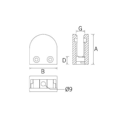 Pinza vidrio CC-702 de acero inoxidable para poste cuadrado de barandilla plano