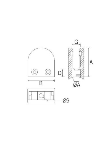 Pinza vidrio CC-703 12-16.76 para poste redondo