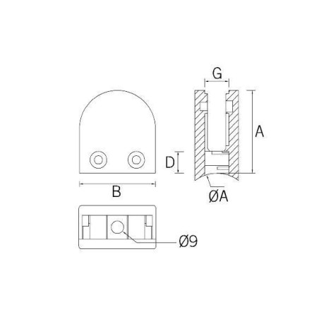 Pinza vidrio CC-703 12-16.76 para poste redondo