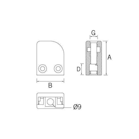 Pinza vidrio CC-750de acero inoxidable para poste cuadrado de barandilla plano