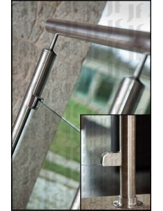 Pinza vidrio CC-750de acero inoxidable para poste cuadrado de barandilla 2