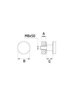 Ⓞ Botón de barandillas de cristal CC768 para pletina o tubo cuadrado 2