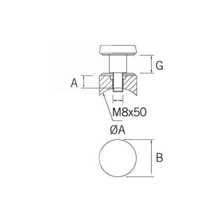 CC-769 - Adaptador para barandillas de vidrio - Barmet.es plano