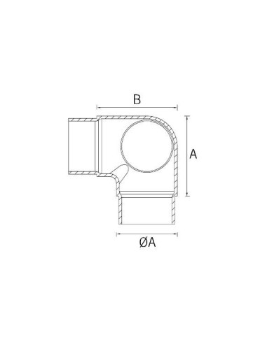 Medidas Conector en T CT-205 AISI316