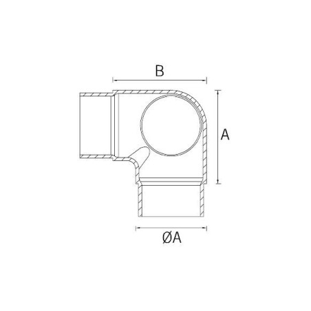 Medidas Conector en T CT-205 AISI316