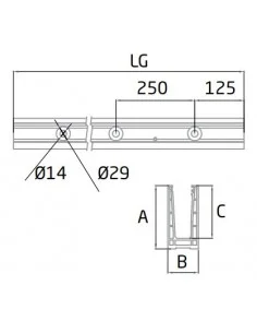 Perfil de barandilla de cristal montaje superior sv-1401 2