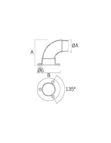 Ver más grande Base para pasamanos de acero inoxidable redondo a pared CT-208