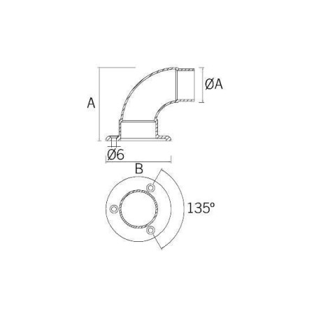 Ver más grande Base para pasamanos de acero inoxidable redondo a pared CT-208
