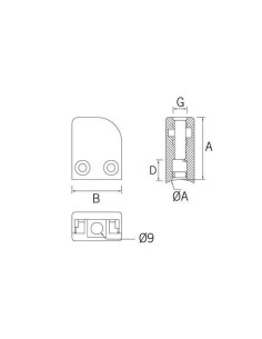 Pinza vidrio CC-751 de acero inoxidable para poste redondo de barandilla 2