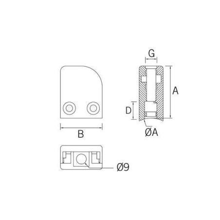 Pinza vidrio CC-751 de acero inoxidable para poste redondo de barandilla Serie Comenza