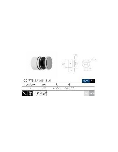 CC-775 - Adaptador para barandillas de vidrio - Instalación