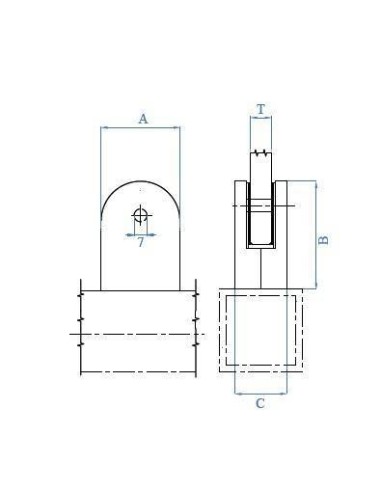 Pinza cuadrada para vidrio plano