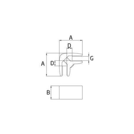 Medidas Pinza para barandillas de vidrio en acero inoxidable AISI-316 modelo CC-737