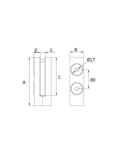 Pinza lateral de acero inoxidable para barandillas de vidrio cc-791 2