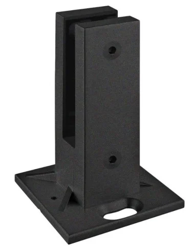 Pinza al suelo modelo 62 de acero inoxidable Black para sistema de barandilla de vidrio sin poste