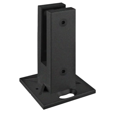 Pinza al suelo modelo 62 de acero inoxidable Black para sistema de barandilla de vidrio sin poste