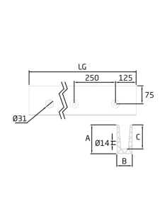Perfil de suelo montaje lateral para sistema de barandilla de vidrio GlassFit SV-1602 2