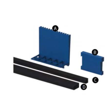 Kit gomas y cuñas Modelo PL-160 para perfil en "U" GlassFit Flow SV-1602 Top