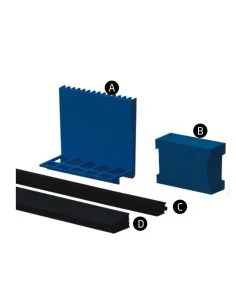 Kit gomas y cuñas Modelo PL-170 KIT-S para perfil en "U" GlassFit Flow SV-1701 Top