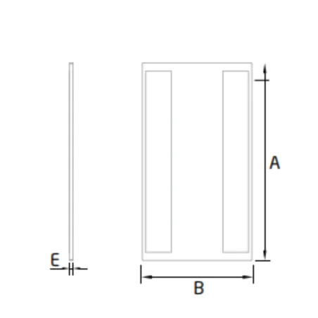 Plano de Tapa final Horizontal Modelo EC-1602-3 para perfil en "U" GlassFit Flow SV-1602 Top