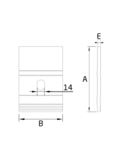 Plano de Perfil de drenaje para sistema de barandilla de vidrio GlassFit SV-1602 /SV-1702