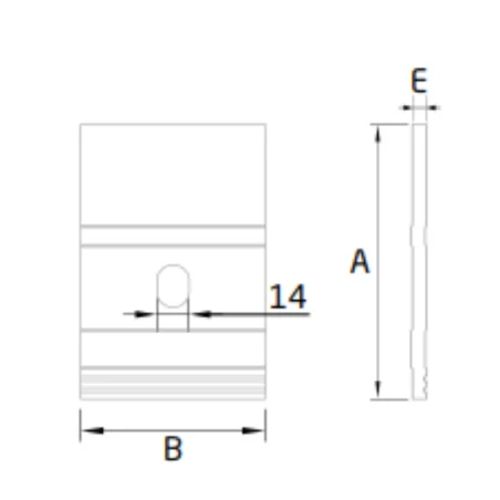 Plano de Perfil de drenaje para sistema de barandilla de vidrio GlassFit SV-1602 /SV-1702