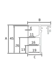 Perfil de cierre vertical para sistema de barandilla de vidrio GlassFit SV-1602/1702/1703/1704 2