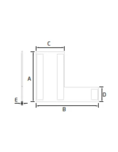 Tapa derecha final Horizontal Modelo EC-1703-1 para perfil en "U" GlassFit Flow SV-1703 Top 2
