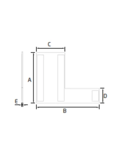Plano de Tapa derecha final Horizontal Modelo EC-1703-1 para perfil en "U" GlassFit Flow SV-1703 Top