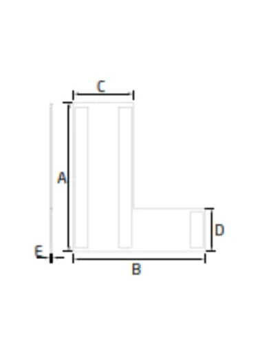 Plano de Tapa derecha final Escaleras Modelo EC-1703-2 para perfil en "U" GlassFit Flow SV-1703 Top