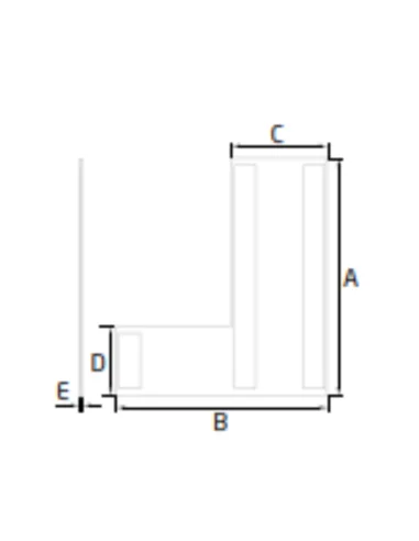 Plano de Tapa izquierda final Escaleras Modelo EC-1703-4 para perfil en "U" GlassFit Flow SV-1703 Top