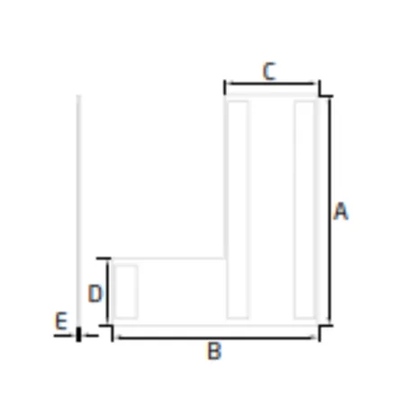 Plano de Tapa izquierda final Escaleras Modelo EC-1703-4 para perfil en "U" GlassFit Flow SV-1703 Top