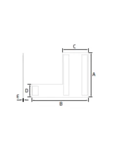 Tapa izquierda final Horizontal Modelo EC-1703-3 para perfil en "U" GlassFit Flow SV-1703 Top 2