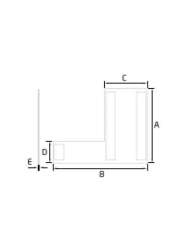 Plano de Tapa izquierda final Horizontal Modelo EC-1703-3 para perfil en "U" GlassFit Flow SV-1703 Top
