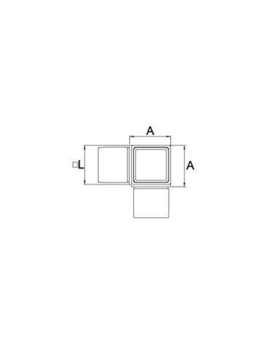Plano Conector para poste esquinero de barandillas de acero inoxidable 40x40