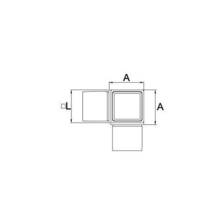 Plano Conector para poste esquinero de barandillas de acero inoxidable 40x40