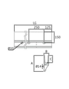 Perfil de suelo montaje lateral para sistema de barandilla de vidrio GlassFit SV-1704 2