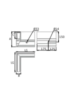 Esquina a 90º Interior para sistema de barandilla de vidrio GlassFit SV-1704 C 2