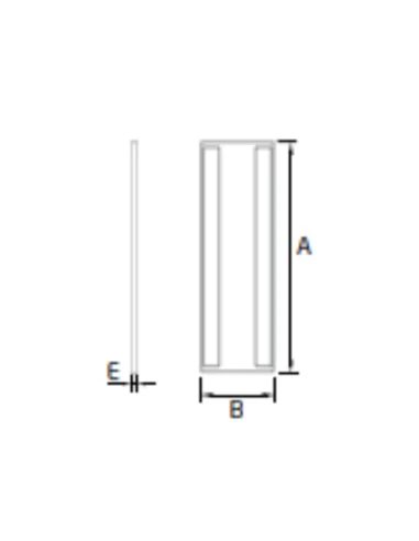 Plano de Tapa final Horizontal Modelo EC-1704-1 para perfil en "U" GlassFit Flow SV-1704 Top