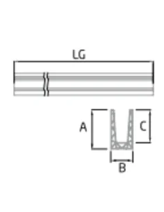 Perfil de suelo montaje lateral para sistema de barandilla de vidrio GlassFit SV-1705 2