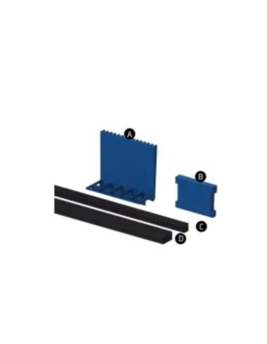 Kit gomas y cuñas Modelo PL-180 para perfil en "U" GlassFit Flow SV-1801/1802 Top
