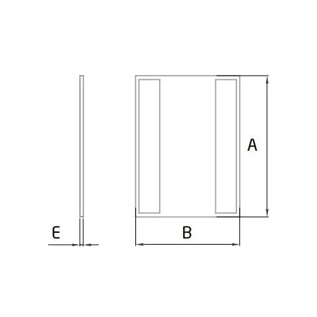 Plano de Tapa final Horizontal Modelo EC-1801-1 para perfil en "U" GlassFit Flow SV-1801 Top