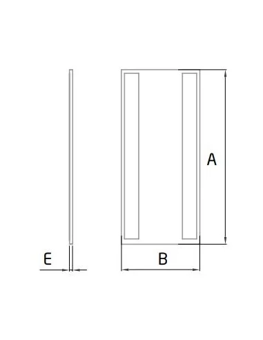Plano de Tapa final Horizontal Modelo EC-1801-2 para perfil en "U" GlassFit Flow SV-1801 Top