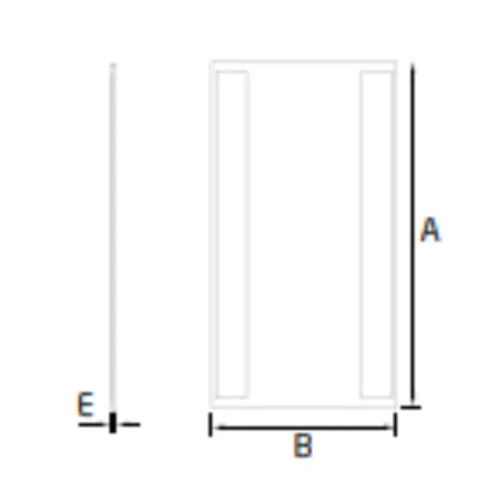 Plano de Tapa final Horizontal Modelo EC-1802-1 para perfil en "U" GlassFit Flow SV-1802 Top