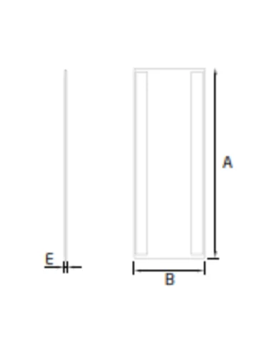 Plano de Tapa final Horizontal Modelo EC-1802-2 para perfil en "U" GlassFit Flow SV-1802 Top