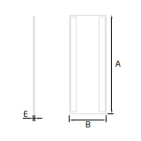 Plano de Tapa final Horizontal Modelo EC-1802-2 para perfil en "U" GlassFit Flow SV-1802 Top