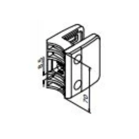Plano de Pinzas para vidrio modelo 2300 acero inox AISI316/304 para superficie redonda