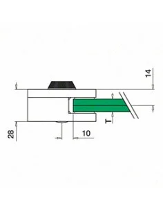 Pinza para vidrio mod 4400 en acero inoxidable AISI 304/316 2