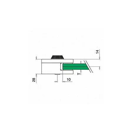 Plano de Pinza para vidrio mod 4400 en acero inoxidable AISI 304/316